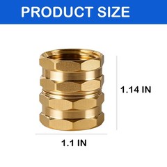 2 Pack Brass Garden Hose Adapter 3/4 Inch Heavy Duty Gold Connector Fitting Pack