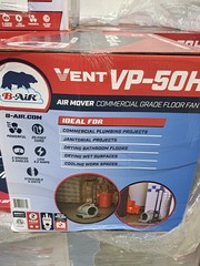 Blower Fan 1/2 HP Air Mover Stackable Carpet Dryer Floor Heavy Duty Handle Grey