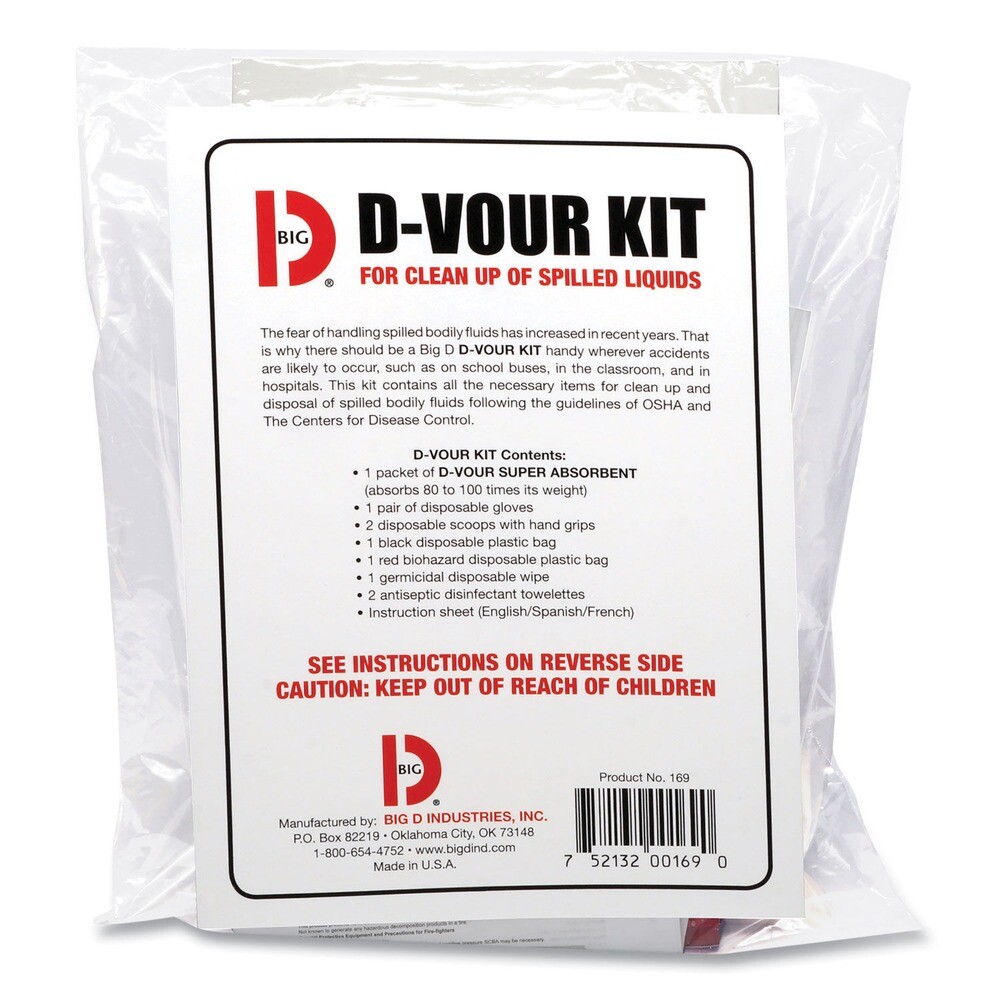 Big D 169 Industries D’vour Powder All Inclusive Clean-up Kit (6/Carton) New