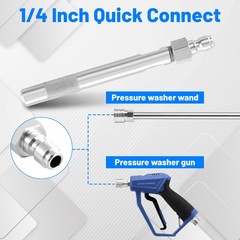 TasuoX Pressure Washer Long Range Chemical Nozzle, 1.2- 3.5 GPM, Silver