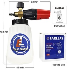 Foam Cannon for Pressure Washer, 1 Liter Bottle, 210 cubic inches, White, Red