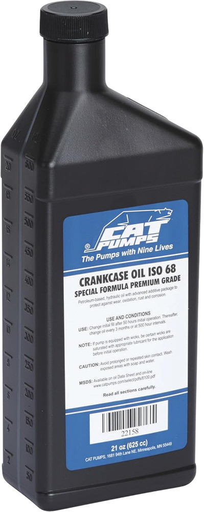 Pressure Washer Crankcase Pump Oil, Cat Pump 21 Oz ISO 68