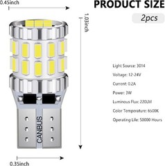 2PCS 194 LED Bulb White Super Bright Canbus 3014 30SMD W5W T10, for 12V License