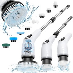 Electric Spin Scrubber, Cordless Cleaning Brush with 8 Replaceable Heads, Fiv…