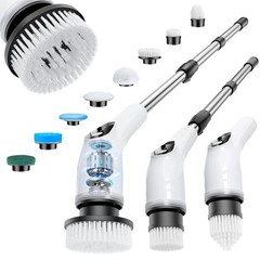 Electric Spin Scrubber, Cordless Cleaning Brush with 8 Replaceable Heads, Fiv…