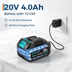 Garvee Portable Cordless Pressure Washer 20V 4.0Ah Battery 500 PSI 6-in-1 Nozzle