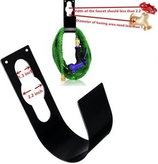 Ebliiny 2 Pack Garden Hose Hanger Wall Mount Heavy 2 Large, 2 Black