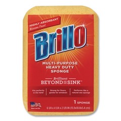 Brillo 22401 4.25″ x 6.25″ Multi-Purpose Sponge – Yellow (6/Carton) New