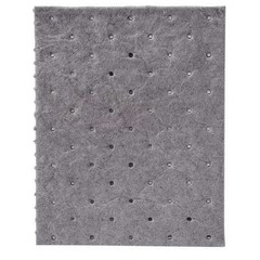 Brady Sorbent Pad, 5 gal, 7 1/2 in x 10 in, , Gray, Polypropylene SRP100 Brady