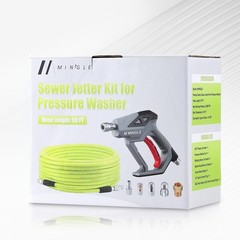 M MINGLE Sewer Jetter Kit for Pressure Washer 50 FT, Drain 50 Yellow