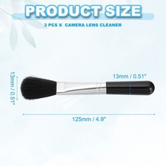 Camera Dusting Brush, Multifunction Cleaning Brush Lens Cleaning Pen,3 Pcs Black