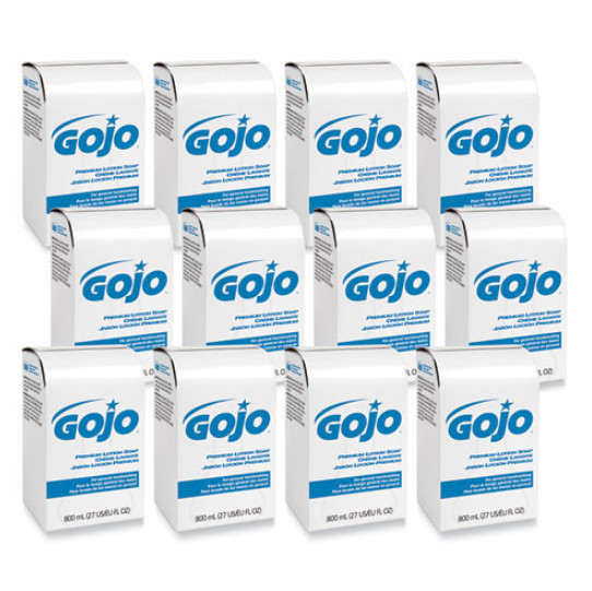 GOJO Premium Lotion Soap Refill, Waterfall Scent, 800 mL, 12/Carton