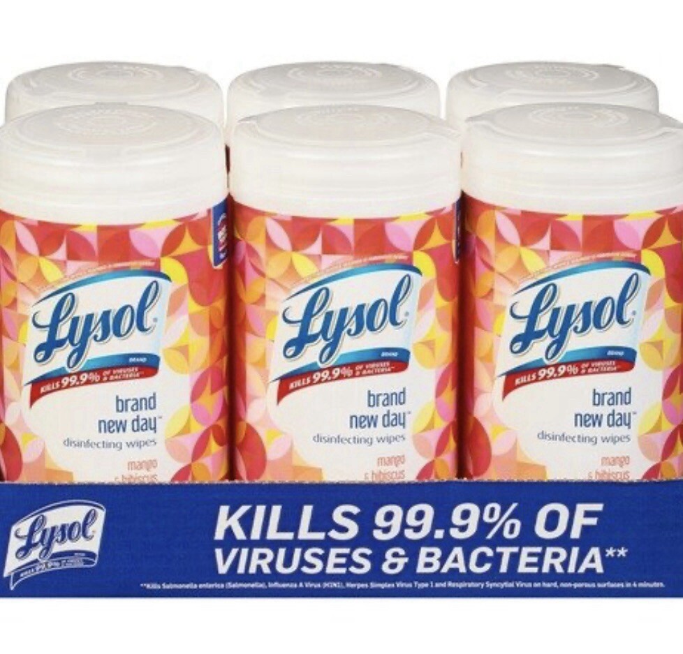 Lysol Wipes- mango & hibiscus scent- 480 Wipes (Pack Of 6)