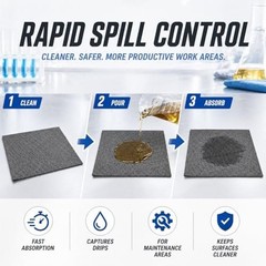 Hoolerry Oil Absorbent Pads 30 Pcs 9.8×13 | Dimpled Spill Mats for Garage/Home