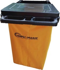 Efficient Black Cleaning Cart with 25-Gallon Waste Bag & Easy Mobility System