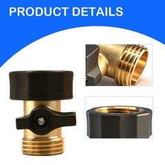 LIULO TOOL 2 Pack Brass Garden Hose Shut-Off Valve, 3/4 Inch 2, Brass, Black
