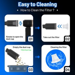 GcdPai Handheld Car Vacuum Cordless 20000PA Powerful Small Portable Black