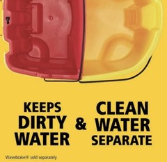 WaveBrake Mop Bucket 4.5 Gal Square Durable Dirty Water Web Molded Plastic Red