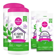 Dapple Baby All Purpose Cleaning 75 Count Canister + 30 (Pack of 2)