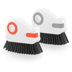 2 Pcs Groove Cleaning Brushes 2 in 1 Window Track Tools Gray Orange