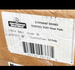 Steel Wool Floor Buffer Pads 20in 09 Pack Elephant Brand Texsteel Tuf