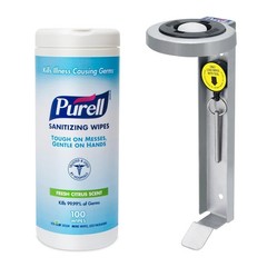 PURELL 9111-D1 100ct Hand Sanitizing Wipes + Wall Bracket Kit