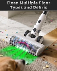Nuyupo Cordless Vacuum Cleaner 2 Batteries 110 Mins Runtime Powerful Stick