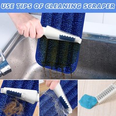 HOMTOYOU Microfiber Flat Mop with Sprayer: Spray Medium, White Blue
