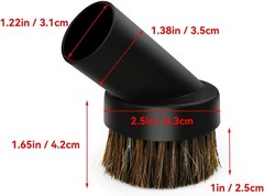 2x Vacuum Dust Brush Attachment 25mm Horse Hair Round Tool For 1.25in 32mm Hose