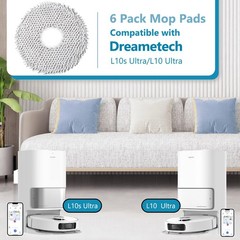 6 Pack Mop Cloth Pads Replacement for Dreame L10s Ultra / 6 pack mops, Grey