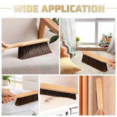 2 Pieces Woooden Dust Brush Hand Broom Bench 14 x 1.4 x 2.5 inches, Brown