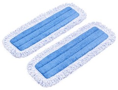 Zflow 18″ Microfiber Dust Mop Pads 2-Pack – Premium Commercial Grade 18, Blue