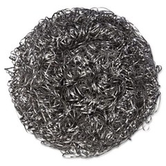 Kurly Kate 756 Stainless Steel Scrubber, Large, 4 X 1 1/2, Steel Gray, 12/carton