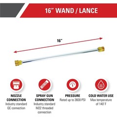 SIMPSON 16-Inch Pressure Washer Wand + Gun + 3600 PSI Nozzles – Stainless Ste…