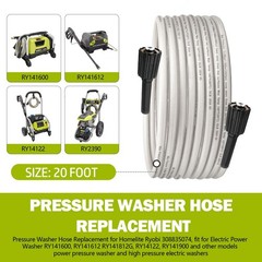308835074 Pressure Washer Hose Replacement 11.41 inches x 8.66 inches, Gray