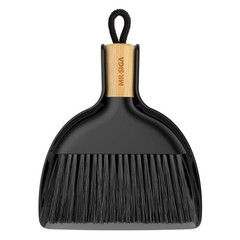 MR.SIGA Mini Dustpan and Brush Set, Portable Cleaning 7.1*6.2*1.7 in, Black