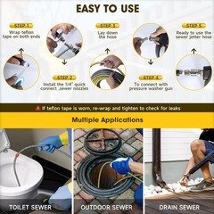 TUTULUCK Sewer Jetter Kit for Pressure 12.99 inches x 7.48 inches, 100FT