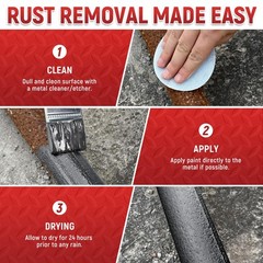 Water-Based Metal Anti-Rust Paint 16 Fl Oz, High Gloss Grey – Rust-Proof