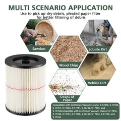 9-17816 Red Stripe Vacuum Cartridge Filter 8.5 H x 6.5 W inch,