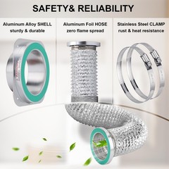 Magnetic Dryer Vent Coupling DV180 Hose Connector Clear