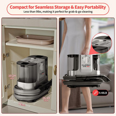 Upholstery Carpet Cleaner, MUJERBAY 17.5*12.9*7.5 inch, Stainless Black