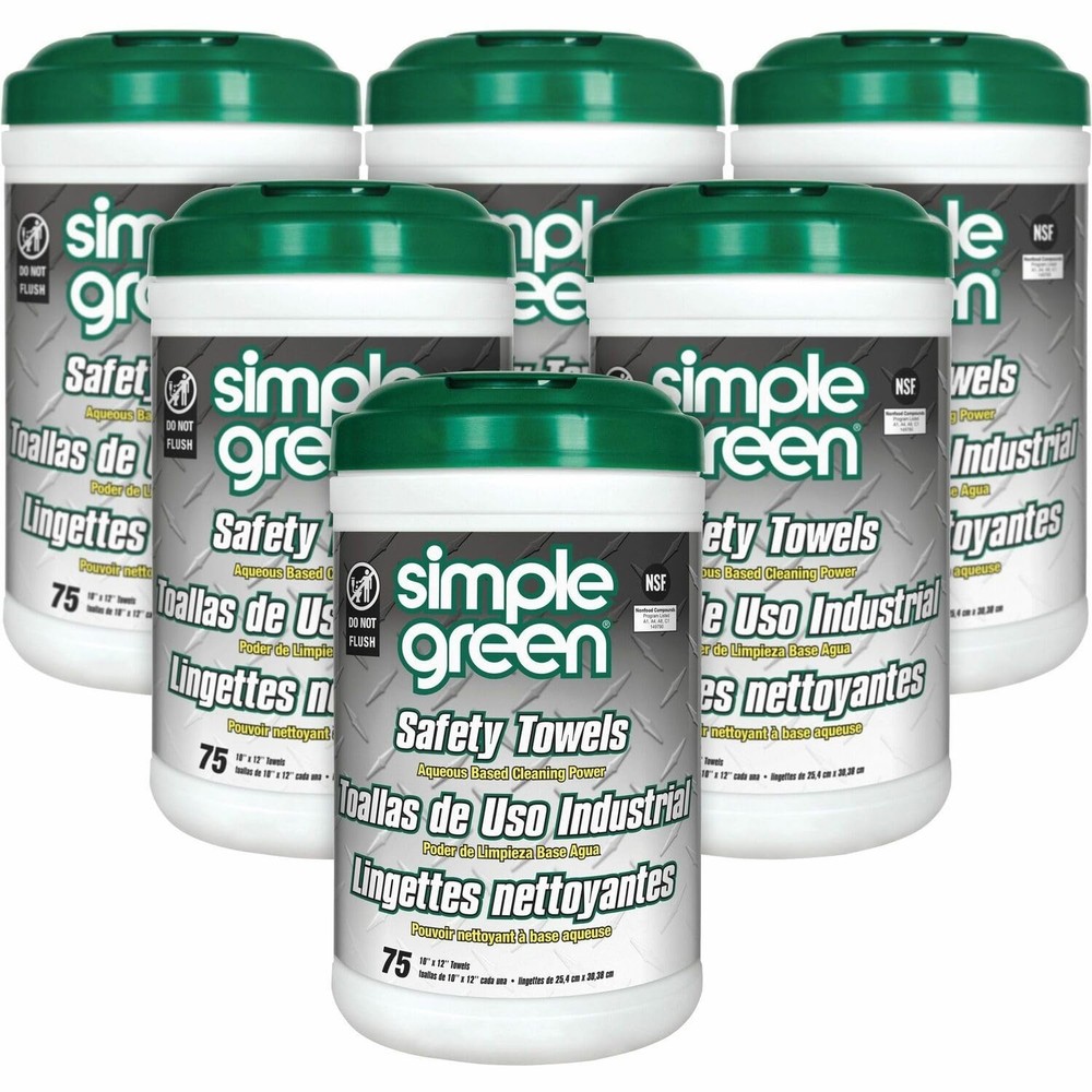 Simple Green Safety Towels, 75 Count, 13351