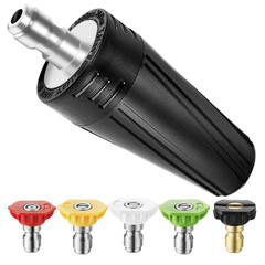 Coyardor Pressure Washer Turbo Nozzle, 360° Rotating Power 1/4 inch, Black