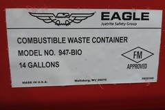 Eagle 947BIO 14 Gal Capacity 18 In Can Diameter Red Biohazard Waste Can (BW)