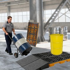 2 Drum Modular Spill Containment Platform, 2000LBS Capacity, 48″x24″x4″