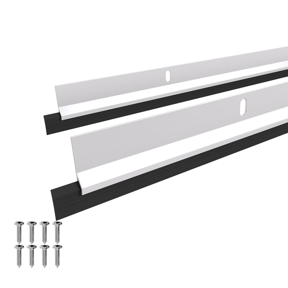 AMZNOVA Door Sweep, Threshold Sweeper for Interior & 36in, White-2Pack