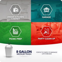 Color Scents Medium Trash Bags – 8 Gallon 200 Total Bags 8 Packs Of 25 Count