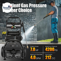 Professional 4200PSI 4GPM 212CC Gas Pressure Washer, 7.0HP Heavy-Duty 3600RPM Co