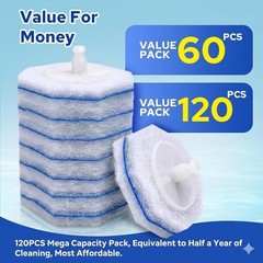 120pcs Disposable Toilet Brush Refills, Bulk 120 Count, Toilet Cleaning
