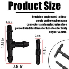 Osilly Windshield Washer Hose Kit, 4 Meter Wash Fluid Tubing with 12 Black